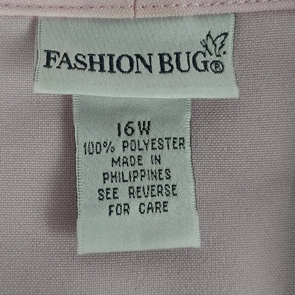 Fashion Bug Women's Pink One Button Short Sleeve, Blouse Shirt Plus Size 16W - Picture 11 of 12